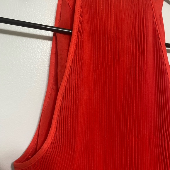 Zara red pleated Sleeveless ruffle tie detail beautiful top size Small - Picture 8 of 12
